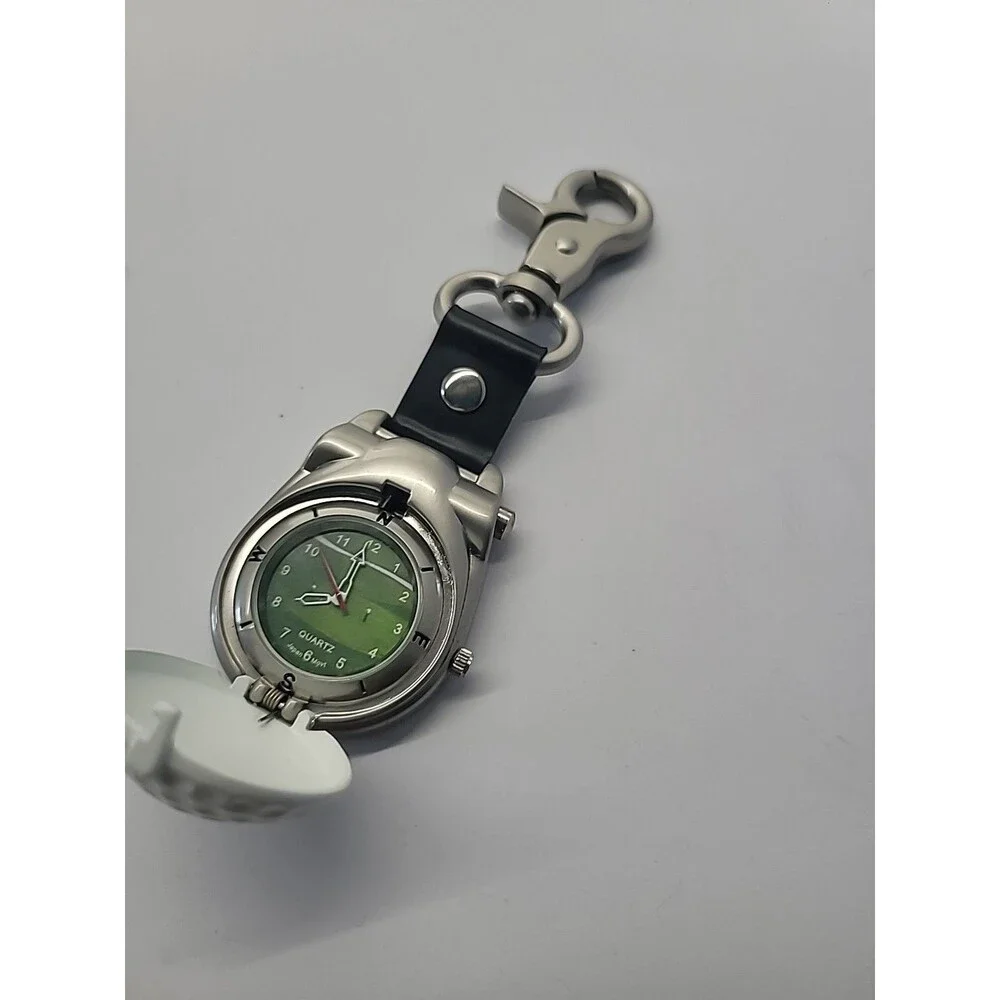 Golf Ball‎ Clip On Watch Quartz Fob Watch Green Dial Club Golfer Gift Japan Movt